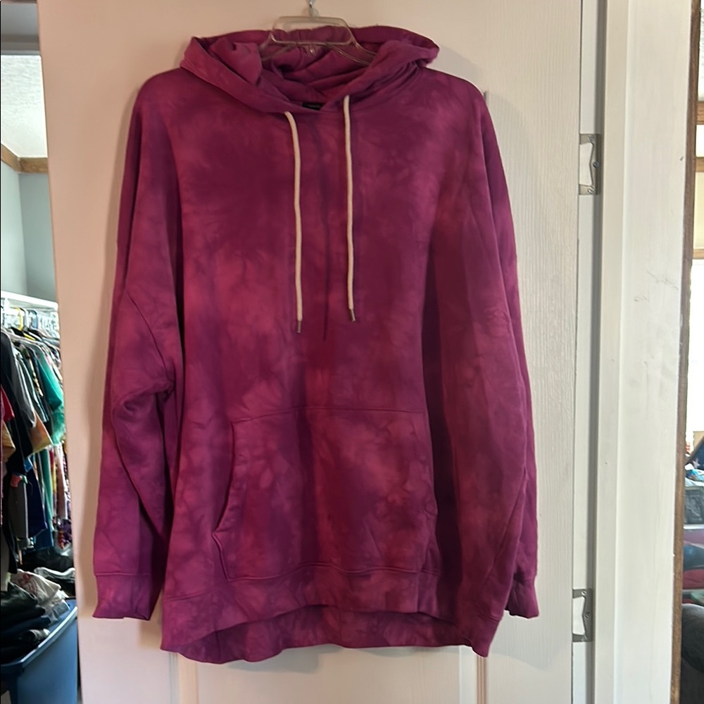 Plus Size Tie-Dye Purple Hoodie SKU 1003